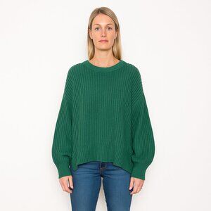 2/$30 a new day Ribbed Knit Drop Shoulder Crew Neck Sweater Green XL #A0464 TRB3
